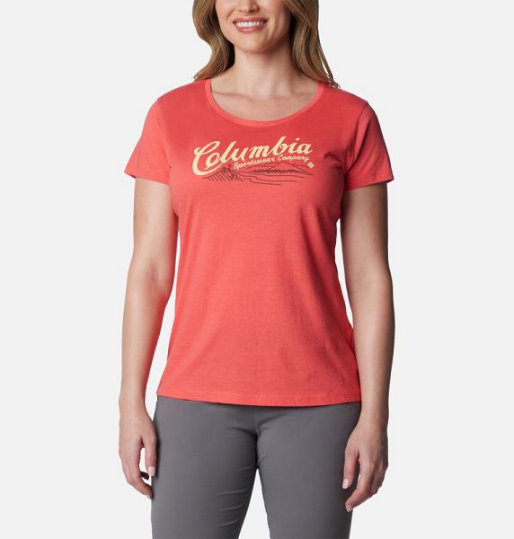 Women Columbia Daisy Days™ Graphic T-Shirt Red | US-WGKXTE-685