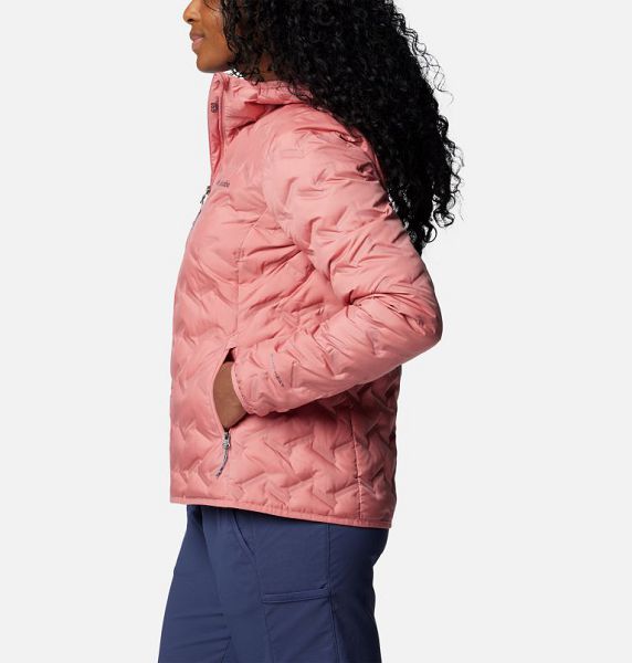 Women Columbia Delta Ridge™ II Hooded Down Jackets Pink | US-BMQHUX-907