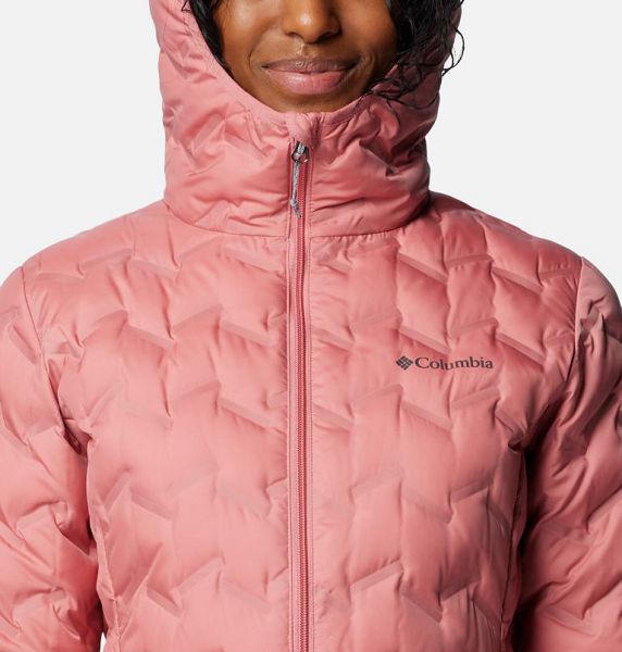 Women Columbia Delta Ridge™ II Hooded Down Jackets Pink | US-BMQHUX-907