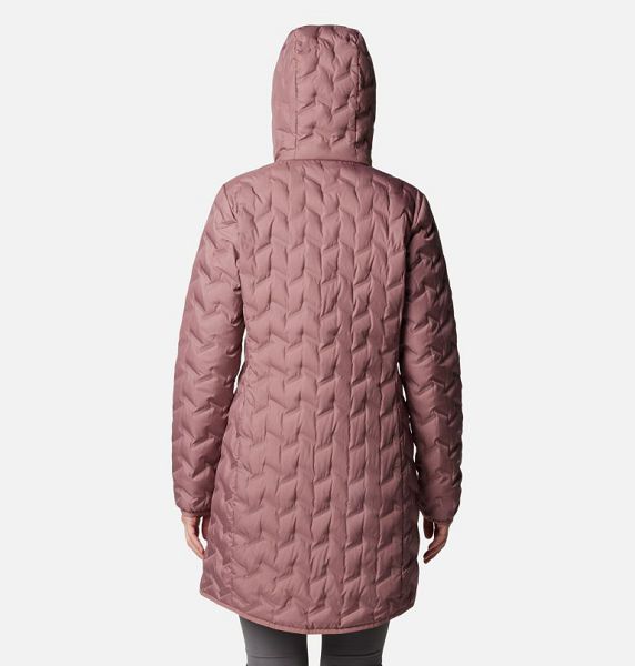 Women Columbia Delta Ridge™ II Hooded Long Down Puffer Jacket Coral | US-PRLKCH-792