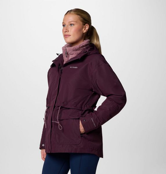 Women Columbia Drop Ridge™ II Waterproof 3 In 1 Jackets Burgundy | US-JLCEDR-475