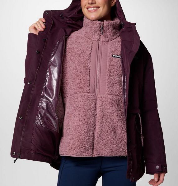 Women Columbia Drop Ridge™ II Waterproof 3 In 1 Jackets Burgundy | US-JLCEDR-475