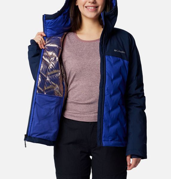 Women Columbia Grand Trek™ III Waterproof Hooded Down Jackets Blue / Navy | US-GOJAHC-423