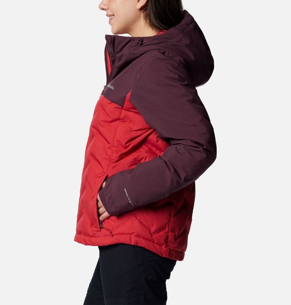 Women Columbia Grand Trek™ III Waterproof Hooded Down Jackets Burgundy / Red | US-RBSIEN-905