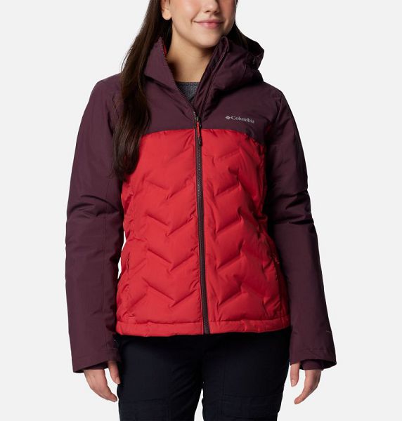 Women Columbia Grand Trek™ III Waterproof Hooded Down Jackets Burgundy / Red | US-RBSIEN-905