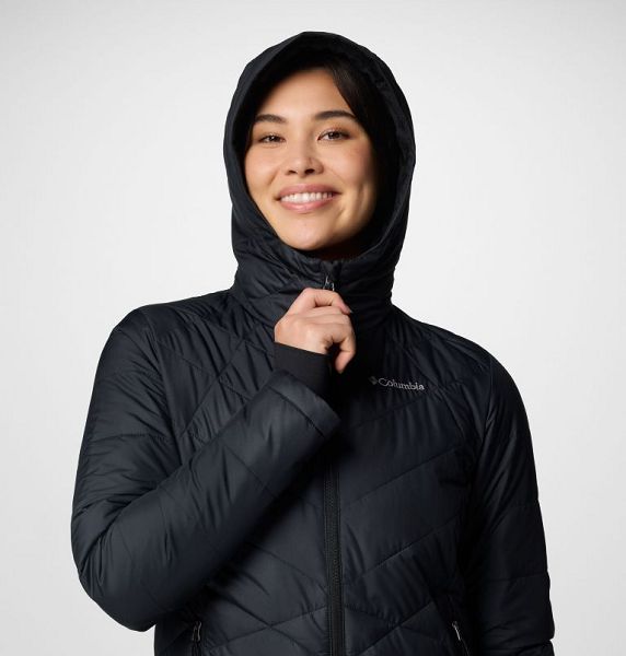 Women Columbia Heavenly™ Hooded Insulated Jackets Black | US-DMGFCH-301