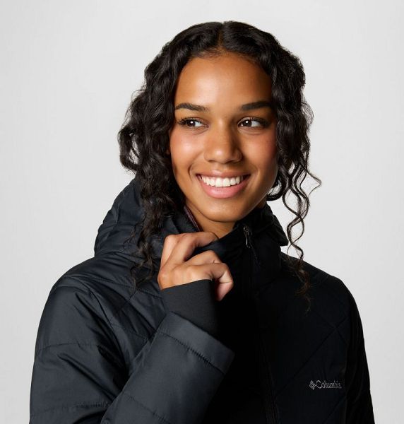 Women Columbia Heavenly™ Long Hooded Insulated Jackets Black | US-QJRKSO-426