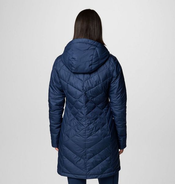 Women Columbia Heavenly™ Long Hooded Insulated Jackets Navy | US-OIARTG-372