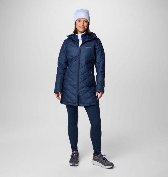 Women Columbia Heavenly™ Long Hooded Insulated Jackets Navy | US-OIARTG-372