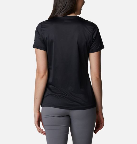 Women Columbia Hike™ V-Neck Technical T-Shirt Black | US-BWRSXU-016