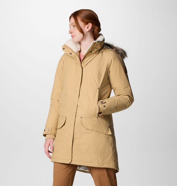 Women Columbia Icelandite™ TurboDown™ II Waterproof Insulated Jackets Khaki | US-QHIBLT-280