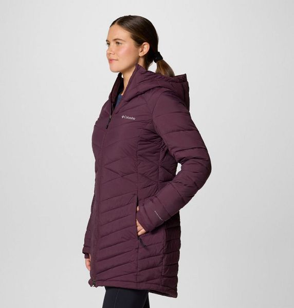 Women Columbia Joy Peak™ II Hooded Mid Insulated Jackets Burgundy | US-TFMHCY-271