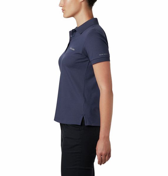 Women Columbia Lakeside Trail™ Solid Pique Polo Shirts Navy | US-WJGTCV-985