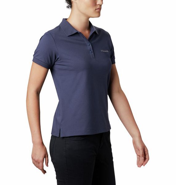 Women Columbia Lakeside Trail™ Solid Pique Polo Shirts Navy | US-WJGTCV-985