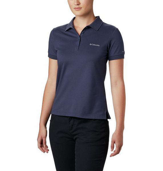 Women Columbia Lakeside Trail™ Solid Pique Polo Shirts Navy | US-WJGTCV-985