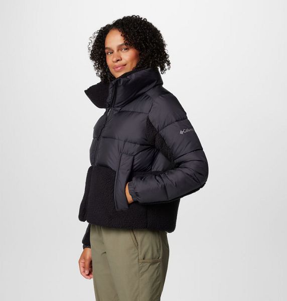 Women Columbia Leadbetter Point™ II Sherpa Hybrid Puffer Jacket Black | US-SLIZYG-925