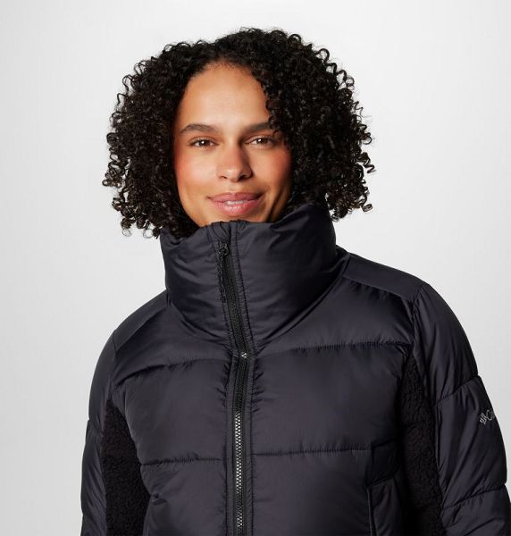 Women Columbia Leadbetter Point™ II Sherpa Hybrid Puffer Jacket Black | US-SLIZYG-925