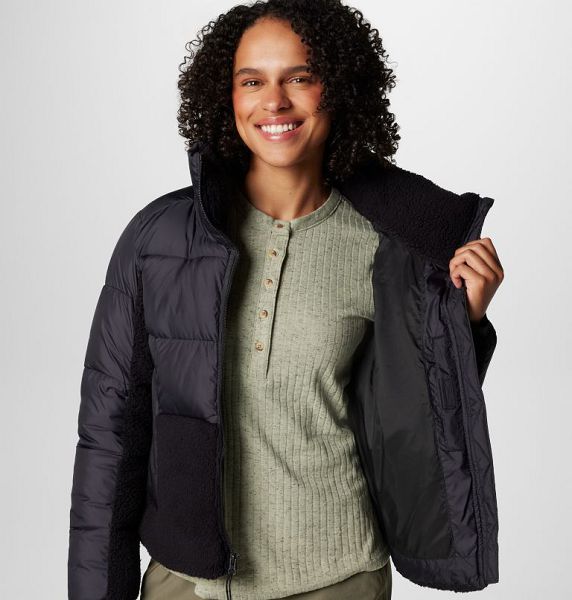 Women Columbia Leadbetter Point™ II Sherpa Hybrid Puffer Jacket Black | US-SLIZYG-925