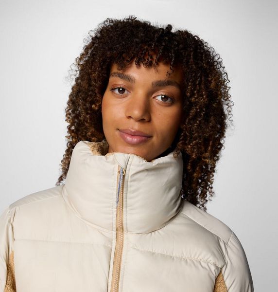 Women Columbia Leadbetter Point™ II Sherpa Hybrid Puffer Jacket Dark Grey | US-PFNQJT-256