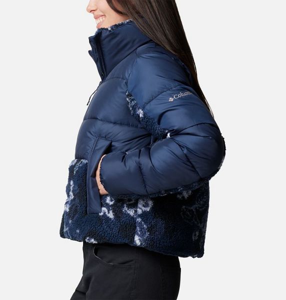 Women Columbia Leadbetter Point™ II Sherpa Printed Puffer Jacket Navy / Navy | US-FARPXZ-365