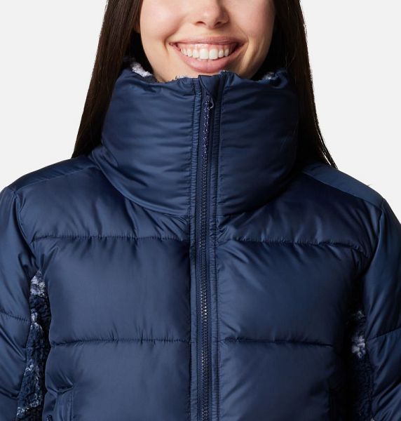 Women Columbia Leadbetter Point™ II Sherpa Printed Puffer Jacket Navy / Navy | US-FARPXZ-365