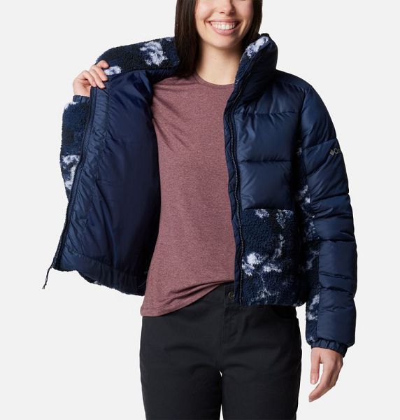 Women Columbia Leadbetter Point™ II Sherpa Printed Puffer Jacket Navy / Navy | US-FARPXZ-365