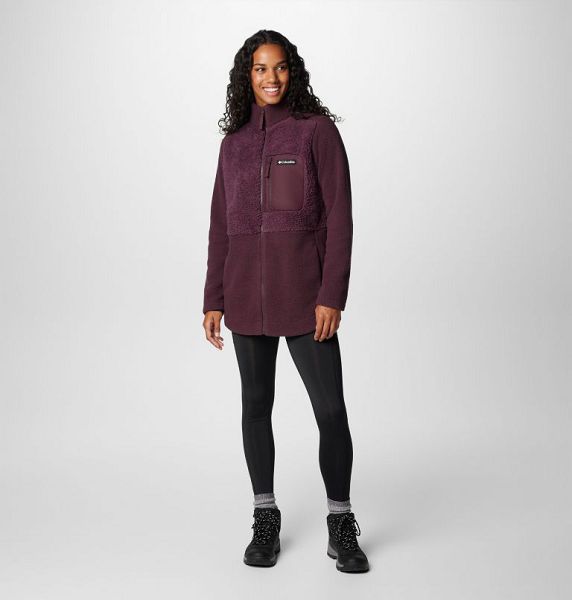 Women Columbia Lodge™ Sherpa Long Fleece Jackets Burgundy | US-WZRFQS-086