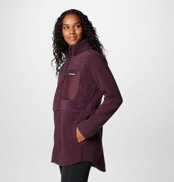 Women Columbia Lodge™ Sherpa Long Fleece Jackets Burgundy | US-WZRFQS-086