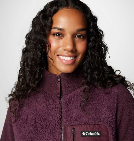 Women Columbia Lodge™ Sherpa Long Fleece Jackets Burgundy | US-WZRFQS-086