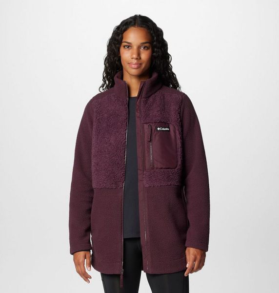 Women Columbia Lodge™ Sherpa Long Fleece Jackets Burgundy | US-WZRFQS-086