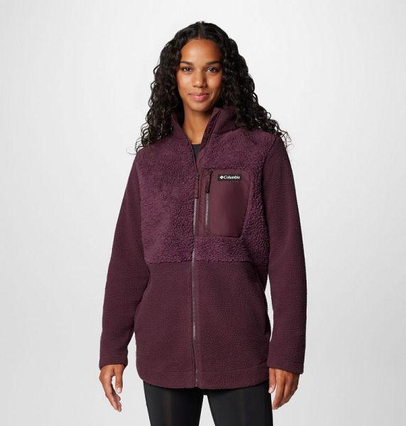 Women Columbia Lodge™ Sherpa Long Fleece Jackets Burgundy | US-WZRFQS-086