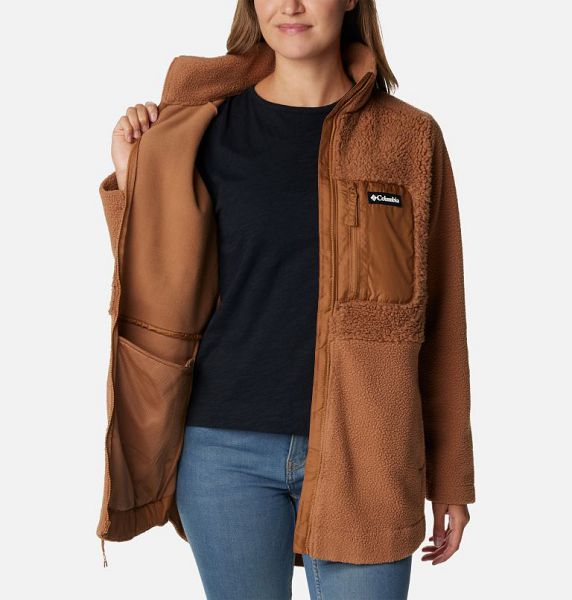 Women Columbia Lodge™ Sherpa Long Fleece Jackets Brown | US-TFYBIH-594