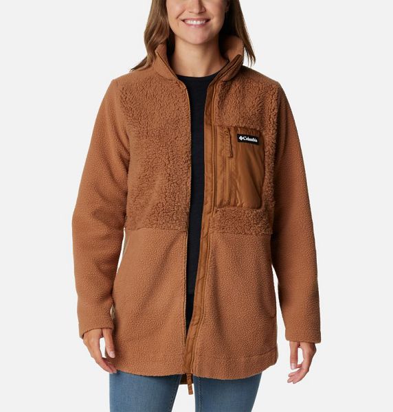 Women Columbia Lodge™ Sherpa Long Fleece Jackets Brown | US-TFYBIH-594