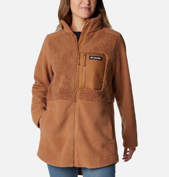 Women Columbia Lodge™ Sherpa Long Fleece Jackets Brown | US-TFYBIH-594