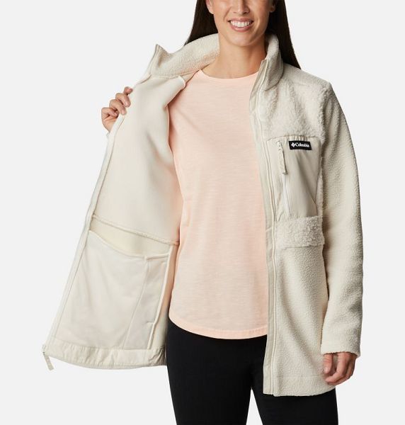 Women Columbia Lodge™ Sherpa Long Fleece Jackets White | US-XQUYCF-453