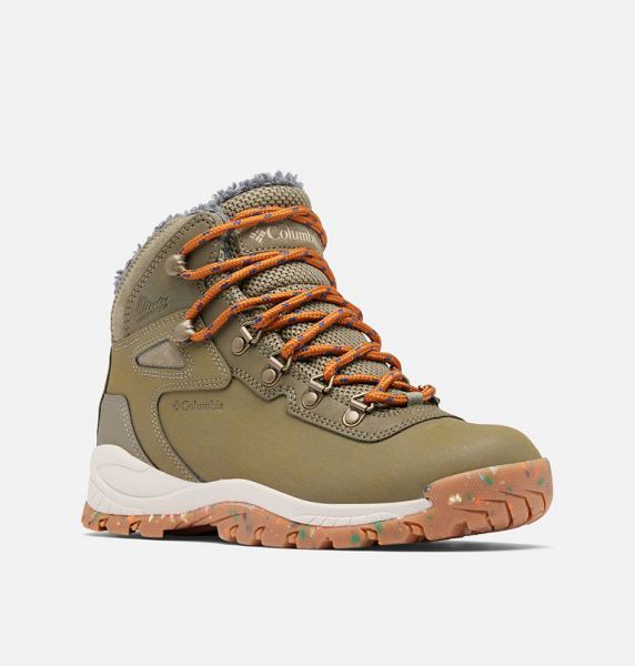 Women Columbia Newton Ridge™ III Omni-Heat™ Waterproof Winter Hiking Boots Grey / Green / Orange | US-ZFPNST-385