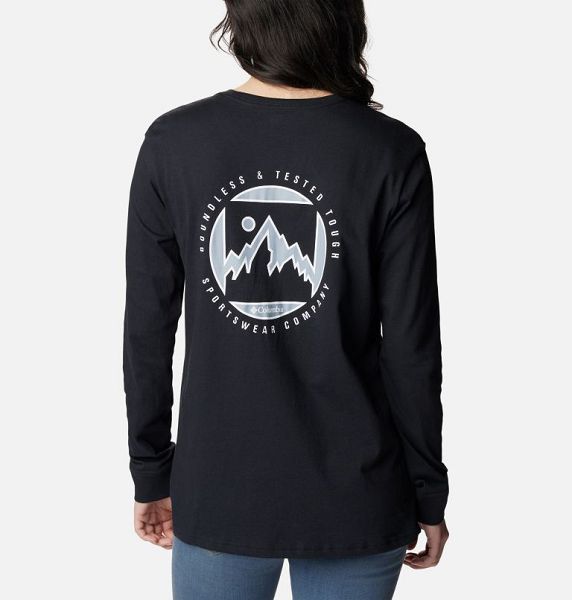 Women Columbia North Cascades™ Back Graphic Long Sleeve T-Shirt Black | US-MBNJDR-792