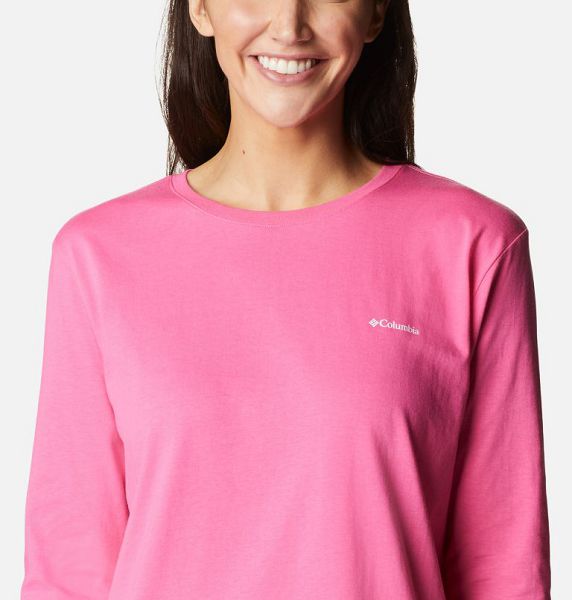 Women Columbia North Cascades™ Back Graphic Long Sleeve T-Shirt Pink | US-LGXAFD-928