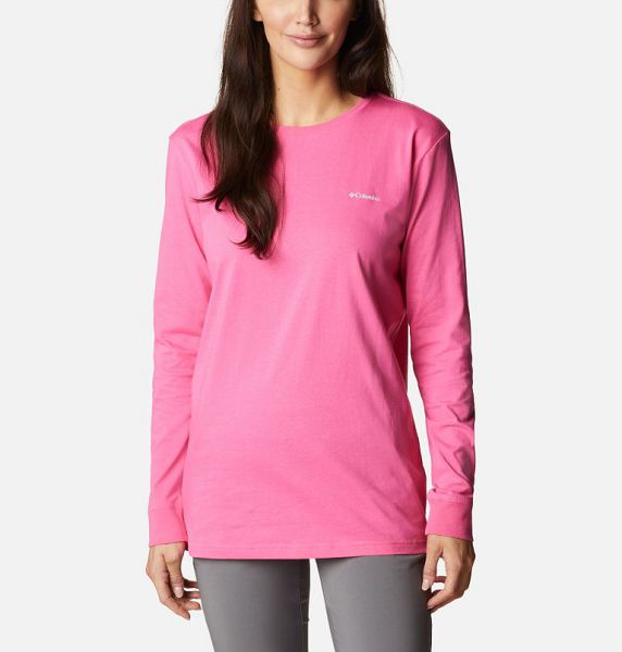 Women Columbia North Cascades™ Back Graphic Long Sleeve T-Shirt Pink | US-LGXAFD-928