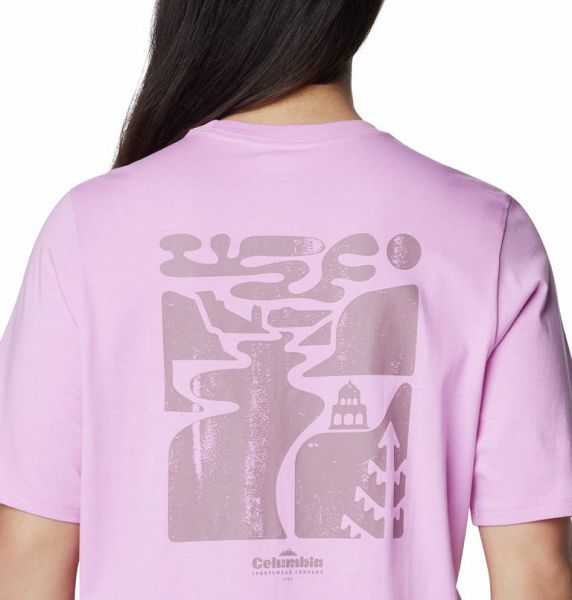 Women Columbia North Cascades™ Graphic T-Shirt Pink | US-SLVWXY-314