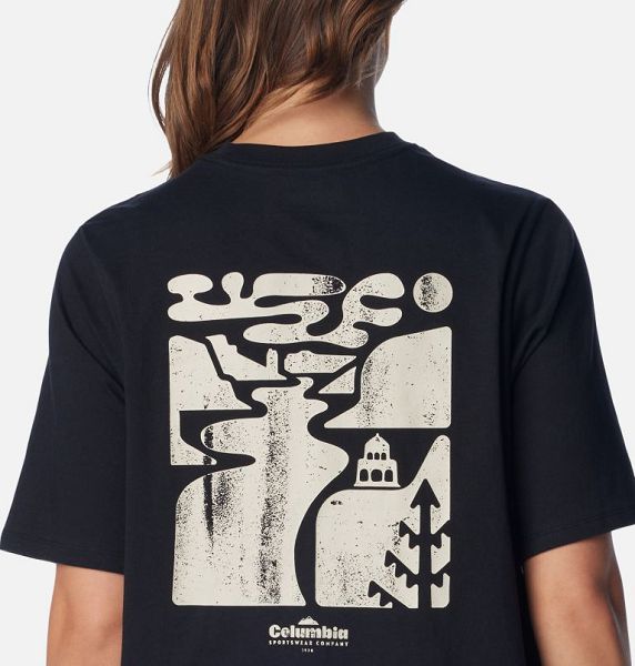 Women Columbia North Cascades™ Graphic T-Shirt Black | US-QHXPLE-137