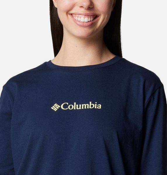 Women Columbia North Cascades™ Long Sleeve T-Shirt Navy | US-UHJBQS-068