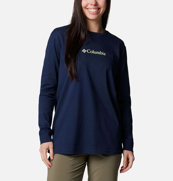 Women Columbia North Cascades™ Long Sleeve T-Shirt Navy | US-UHJBQS-068