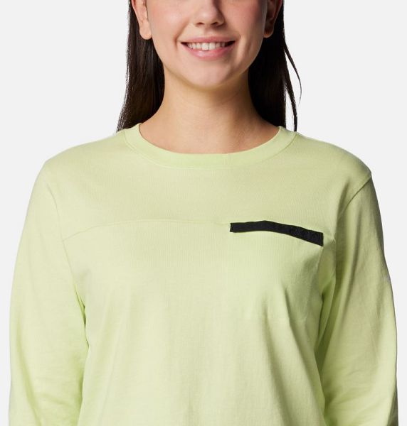 Women Columbia PFG Open Water™ Long Sleeve T-Shirt Yellow / Black | US-TDFBVP-954