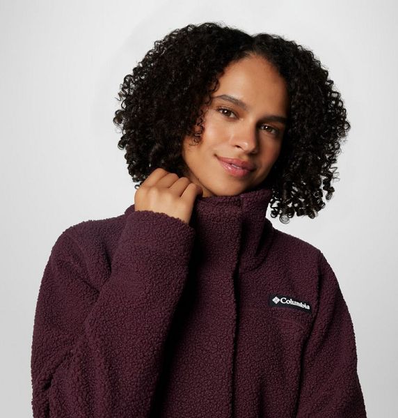 Women Columbia Panorama™ Long Sherpa Fleece Jackets Burgundy | US-LHVUIM-564