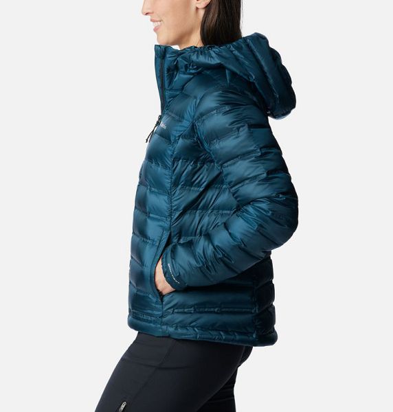 Women Columbia Pebble Peak™ Down Hooded Puffer Jacket Navy | US-WJBKDL-034