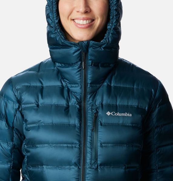 Women Columbia Pebble Peak™ Down Hooded Puffer Jacket Navy | US-WJBKDL-034