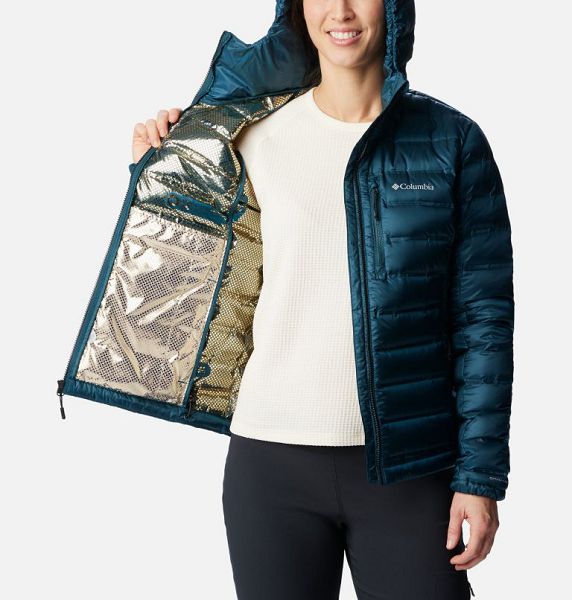 Women Columbia Pebble Peak™ Down Hooded Puffer Jacket Navy | US-WJBKDL-034