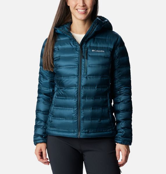 Women Columbia Pebble Peak™ Down Hooded Puffer Jacket Navy | US-WJBKDL-034