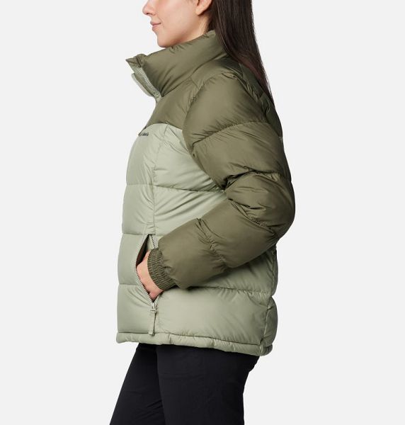 Women Columbia Pike Lake™ III Insulated Puffer Jacket Grey / Green | US-FLIGYH-406